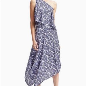 Banana Republic One Shoulder Paisley Print Dress